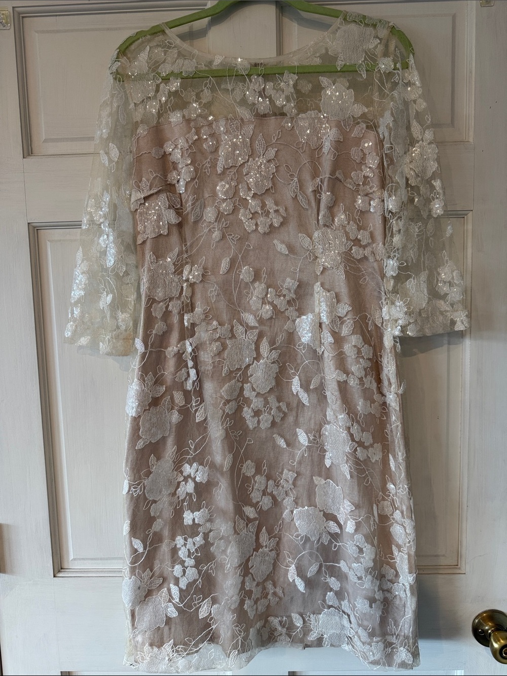 Tahari Nude and White  Lace Dress